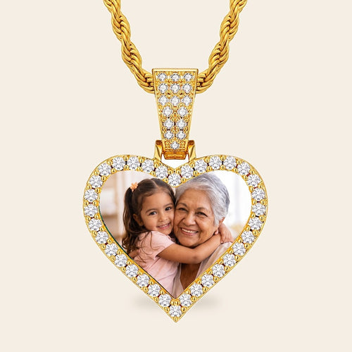 The Memory Pendant in gold tone with your photo inside