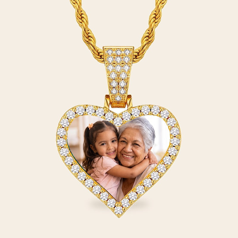The Memory Pendant in gold tone with your photo inside
